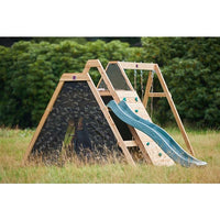 Plum® Residential Wood Climbing Pyramid Playset with Swings