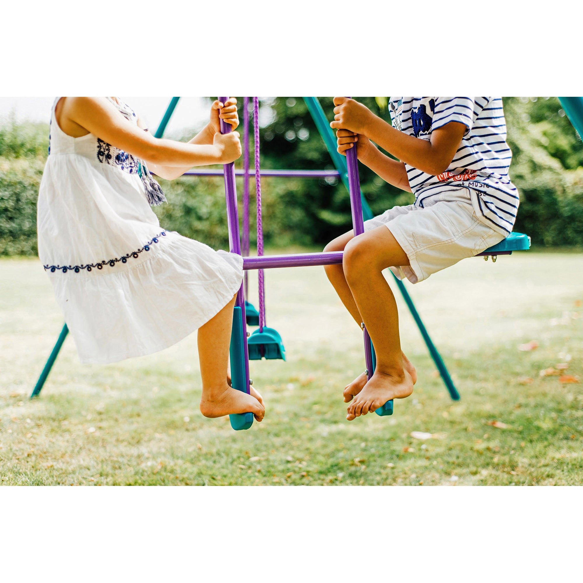 Double best sale swing set